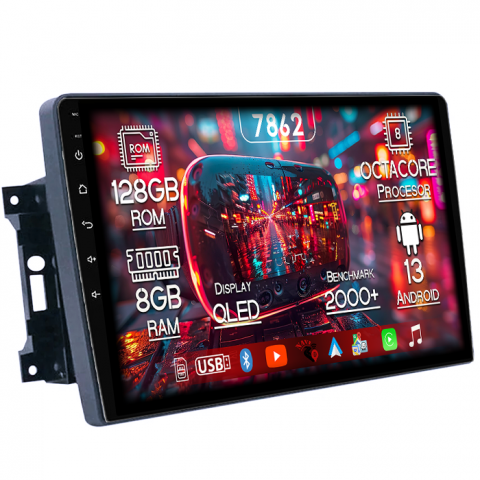 Wrangler 2007-2018 - Navigatie dedicata Jeep Wrangler Rubicon 2008-2010, 8GB RAM 128GB ROM, Octacore, Platforma 7862,Android 13, Display QLED 10”, Suporta camera 360º, DSP, Carplay&Android Auto, SIM 4G, Ventilator Activ