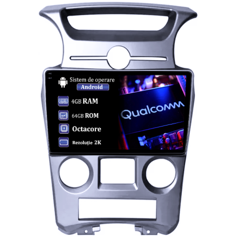 Carens 2007-2011 - Navigatie dedicata KIA Carens 2007-2011, 4GB RAM 64GB ROM, Procesor Qualcomm Octacore, Android 14, Rezolutie 2K, Display QLED 9", DSP, Carplay&Android Auto, SIM 4G