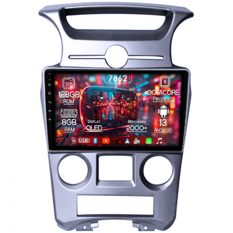 Kia - Navigatie dedicata KIA Carens 2007-2011, 8GB RAM 128GB ROM, Octacore, Platforma 7862,Android 13, Display QLED 9”, Suporta camera 360º, DSP, Carplay&Android Auto, SIM 4G, Ventilator Activ