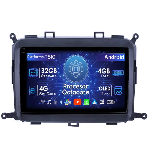 KIA Carens 2013-2018 - Navigatie dedicata KIA Carens 2013-2018, 4GB RAM 32GB ROM, Octacore, Android 14, Display QLED 1K 9", DSP, Carplay&Android Auto, SIM 4G, Bluetooth, Ventilator Activ