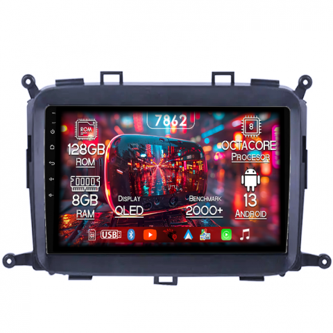 Kia - Navigatie dedicata KIA Carens 2013-2018, 8GB RAM 128GB ROM, Octacore, Platforma 7862,Android 13, Display QLED 9”, Suporta camera 360º, DSP, Carplay&Android Auto, SIM 4G, Ventilator Activ