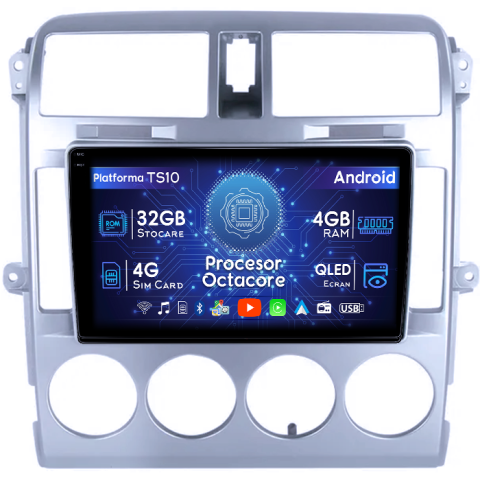 Navigatii Dedicate - Navigatie dedicata KIA Carnival 2002-2006, 4GB RAM 32GB ROM, Octacore, Android 14, Display QLED 1K 9", DSP, Carplay&Android Auto, SIM 4G, Bluetooth, Ventilator Activ