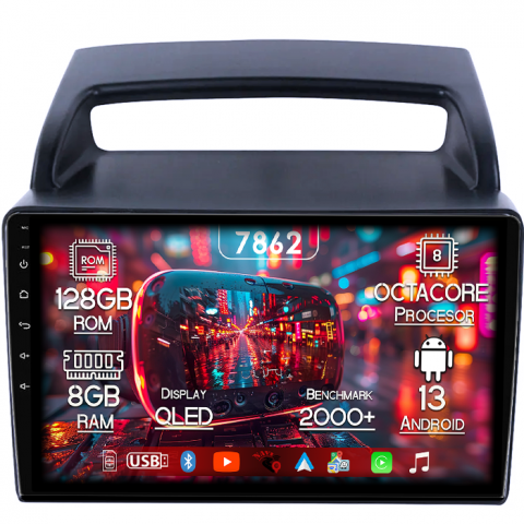 Kia - Navigatie dedicata KIA Carnival VQ 2006-2014, 8GB RAM 128GB ROM, Octacore, Platforma 7862,Android 13, Display QLED 9”, Suporta camera 360º, DSP, Carplay&Android Auto, SIM 4G, Ventilator Activ
