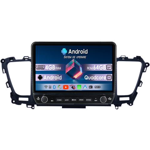 Carnival 2014-2020 - Navigatie dedicata Kia Carnival 2014-2020 Tesla cu butoane rotative model 2024, 4GB RAM 64GB ROM, Procesor Quadcore, Android 14, Display QLED 10", DSP, Carplay&Android Auto