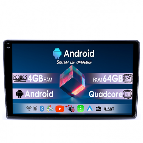 Kia Ceed 2006-2012 - Navigatie dedicata Kia Ceed 2006-2012, 4GB RAM 64GB ROM, Quad Core, Display 9" QLED 1K, Carplay, Android 14, Bluetooth, Magazin Play, Suport Camere AHD
