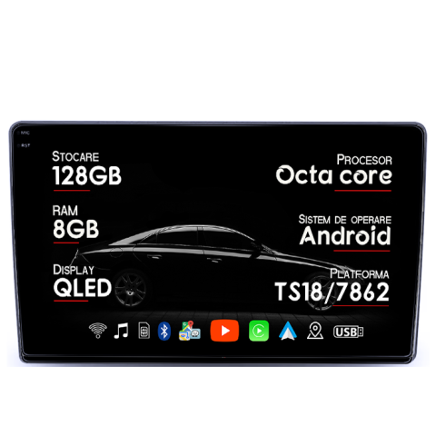Kia Ceed 2006-2012 - Navigatie dedicata Kia Ceed 2006-2012, 8GB RAM 128GB ROM, Octacore, Platforma TS18, Android 13, Display QLED 9”, Suporta camera 360º, DSP, Carplay&Android Auto, SIM 4G, Ventilator Activ