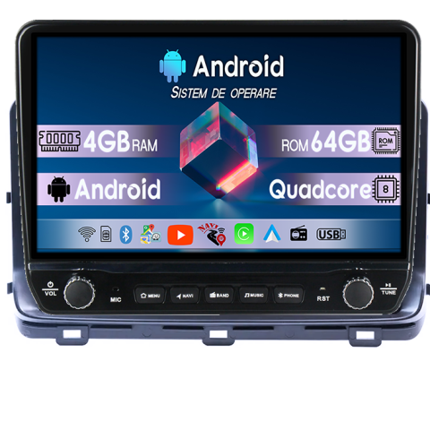 Navigatii Dedicate - Navigatie dedicata Kia Ceed 2018-2022 Tesla cu butoane rotative model 2024, 4GB RAM 64GB ROM, Procesor Quadcore, Android 14, Display QLED 10", DSP, Carplay&Android Auto