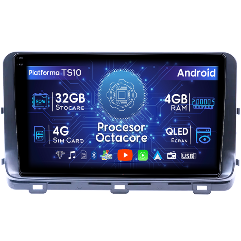 Kia - Navigatie dedicata KIA Ceed 2018- 2022, 4GB RAM 32GB ROM, Octacore, Android 14, Display QLED 1K 9", DSP, Carplay&Android Auto, SIM 4G, Bluetooth, Ventilator Activ