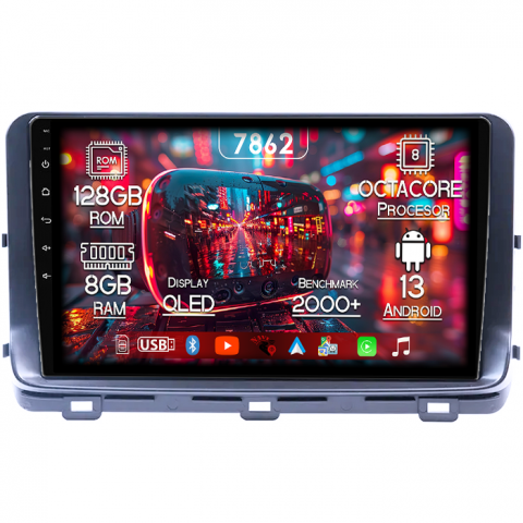 Kia - Navigatie dedicata KIA Ceed 2018- 2022, 8GB RAM 128GB ROM, Octacore, Platforma 7862,Android 13, Display QLED 10”, Suporta camera 360º, DSP, Carplay&Android Auto, SIM 4G, Ventilator Activ