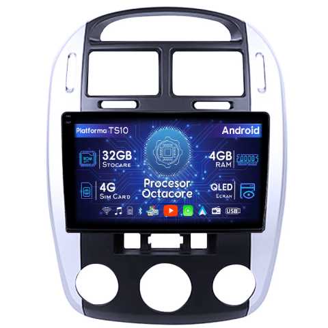 Cerato 2004-2008 - Navigatie dedicata Kia Cerato 2004-2008, 4GB RAM 32GB ROM, Octacore, Android 14, Display QLED 1K 9", DSP, Carplay&Android Auto, SIM 4G, Bluetooth, Ventilator Activ