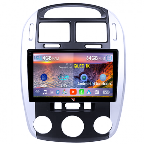 Cerato 2004-2008 - Navigatie dedicata Kia Cerato 2004-2008, 4GB RAM 64GB ROM, Octacore, Android 14, Display QLED 1K 9", Carplay&Android Auto, SIM 4G, Ventilator Activ