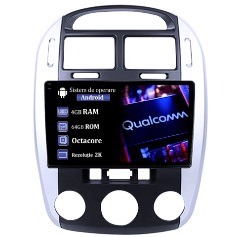 Cerato 2004-2008 - Navigatie dedicata Kia Cerato 2004-2008, 4GB RAM 64GB ROM, Procesor Qualcomm Octacore, Android 14, Rezolutie 2K, Display QLED 9", DSP, Carplay&Android Auto, SIM 4G