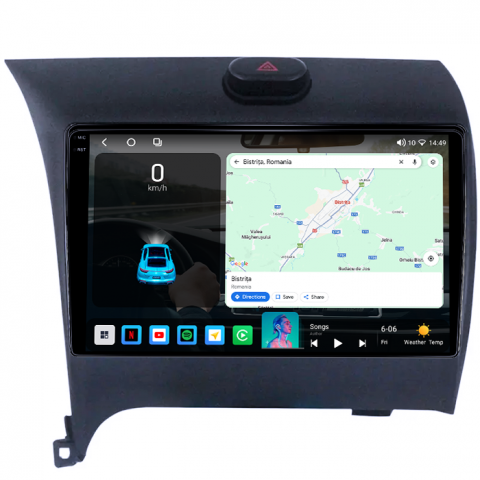 Navigatie dedicata Kia Cerato 2013-2017, 4GB RAM 64GB ROM, Octacore, Android 14, Display QLED 1K 9", Carplay&Android Auto, SIM 4G, Ventilator Activ [1]