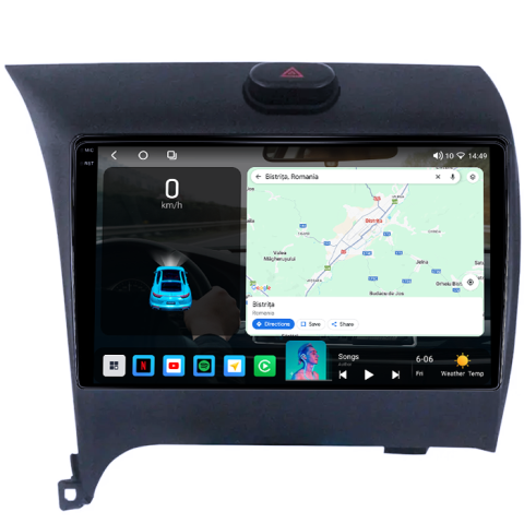 Navigatie dedicata Kia Cerato 2013-2017, 4GB RAM 64GB ROM, Procesor Qualcomm Octacore, Android 14, Rezolutie 2K, Display QLED 9", DSP, Carplay&Android Auto, SIM 4G [1]