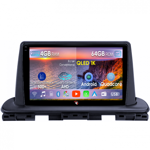 Kia Cerato 2018-2021 - Navigatie dedicata Kia Cerato 2018-2021, 4GB RAM 64GB ROM, Octacore, Android 14, Display QLED 1K 9", Carplay&Android Auto, SIM 4G, Ventilator Activ