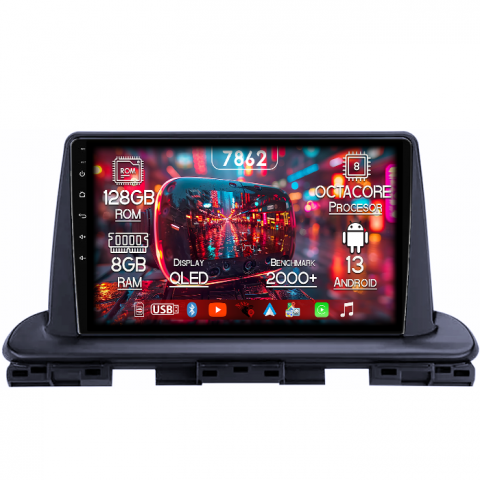 Kia - Navigatie dedicata Kia Cerato 2018-2021, 8GB RAM 128GB ROM, Octacore, Platforma 7862,Android 13, Display QLED 9”, Suporta camera 360º, DSP, Carplay&Android Auto, SIM 4G, Ventilator Activ