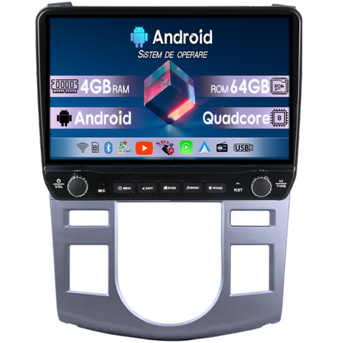 Forte Cerato 2008-2013 - Navigatie dedicata Kia Forte Cerato 2008-2013 Tesla cu butoane rotative model 2024, 4GB RAM 64GB ROM, Procesor Quadcore, Android 14, Display QLED 10", DSP, Carplay&Android Auto