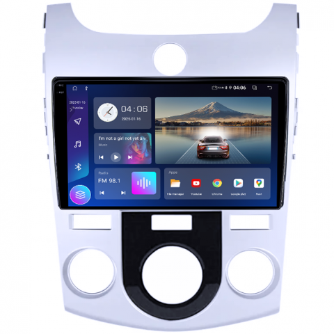 Navigatie dedicata Kia Forte Cerato 2008-2013, Silver, 4GB RAM 64GB ROM, Quad Core, Display 9" QLED 1K, Carplay, Android 14, Bluetooth, Magazin Play, Suport Camere AHD [3]