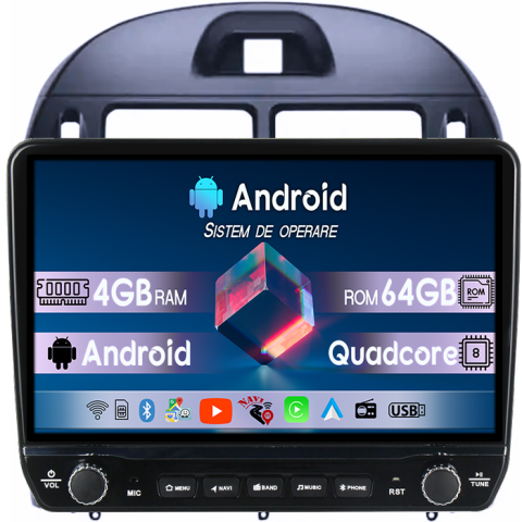 Navigatii Dedicate - Navigatie dedicata Kia Cerato Foret 2017 Tesla cu butoane rotative model 2024, 4GB RAM 64GB ROM, Procesor Quadcore, Android 14, Display QLED 10", DSP, Carplay&Android Auto