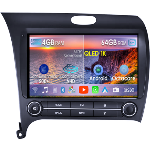KIA K3 2013-2018 - Navigatie dedicata KIA K3 2013-2018, 4GB RAM 64GB ROM, Octacore, Android 14, Display QLED 9", DSP, Carplay&Android Auto, SIM 4G, Ventilator Activ