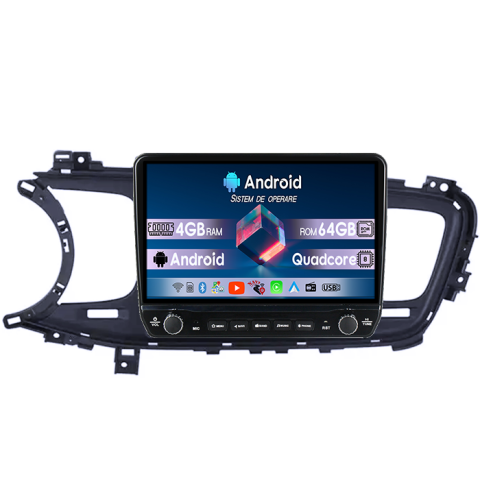 Optima K5 2013- 2015 - Navigatie dedicata Kia Optima K5 2013- 2015 Tesla cu butoane rotative model 2024, 4GB RAM 64GB ROM, Procesor Quadcore, Android 14, Display QLED 10", DSP, Carplay&Android Auto