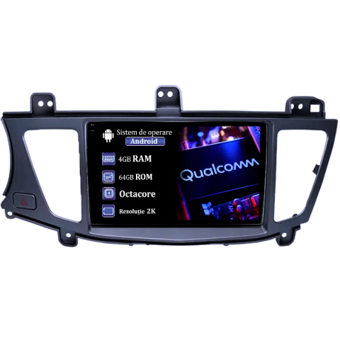 Kia K7 Cadenza 2011-2012 - Navigatie dedicata Kia K7 Cadenza 2011-2012, 4GB RAM 64GB ROM, Procesor Qualcomm Octacore, Android 14, Rezolutie 2K, Display QLED 9", DSP, Carplay&Android Auto, SIM 4G