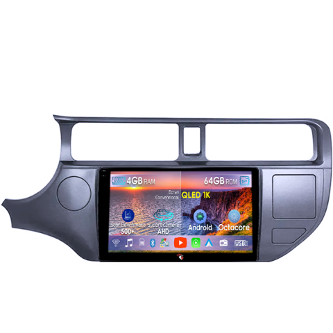 KIA RIO 2011-2017 - Navigatie dedicata Kia Rio 2011-2017, 4GB RAM 64GB ROM, Octacore, Android 14, Display QLED 9", DSP, Carplay&Android Auto, SIM 4G, Ventilator Activ