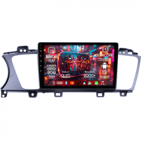 Kia - Navigatie dedicata Kia K7 Cadenza 2013-2017, 8GB RAM 128GB ROM, Octacore, Platforma 7862,Android 13, Display QLED 9”, Suporta camera 360º, DSP, Carplay&Android Auto, SIM 4G, Ventilator Activ