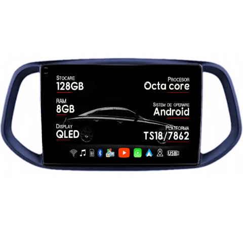 Navigatii Dedicate - Navigatie dedicata Kia KX3 2014-2016, 8GB RAM 128GB ROM, Octacore, Platforma 7862, Android 14, Display QLED 10", Suporta camera 360", DSP, Carplay&Android Auto, SIM 4G, Ventilator Activ