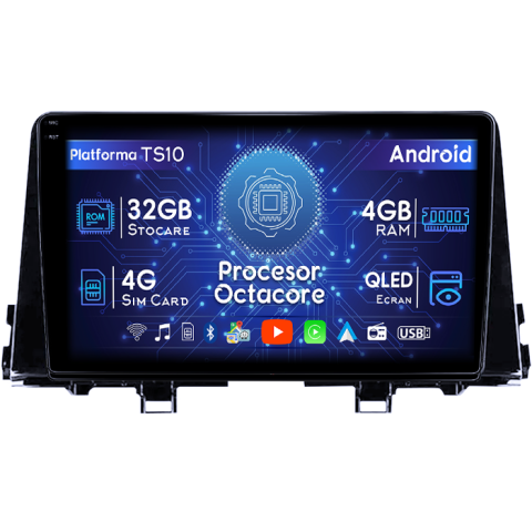 Morning Picanto 2017-2020 - Navigatie dedicata KIA Morning picanto 2017-2020, 4GB RAM 32GB ROM, Octacore, Android 14, Display QLED 1K 9", DSP, Carplay&Android Auto, SIM 4G, Bluetooth, Ventilator Activ