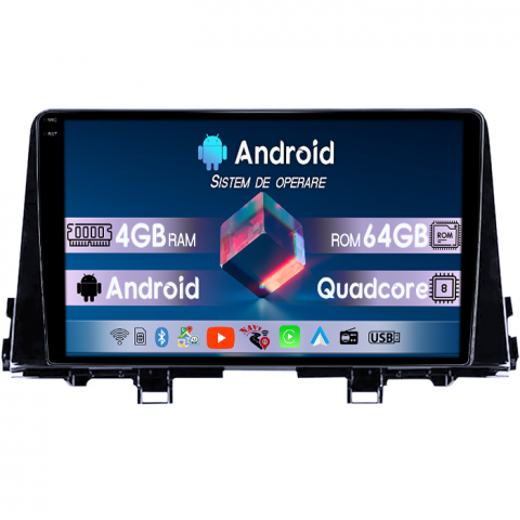 Morning Picanto 2017-2020 - Navigatie dedicata KIA Morning picanto 2017-2020, 4GB RAM 64GB ROM, Quad Core, Display 9" QLED 1K, Carplay, Android 14, Bluetooth, Magazin Play, Suport Camere AHD