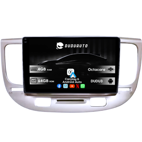 Navigatii Dedicate - Navigatie dedicata Kia Rio2 2005-2011, DUDU3, 4GB RAM 64GB ROM, Octacore, Platforma 8581, Android, Display QLED 9", DSP, Carplay&AndroidAuto