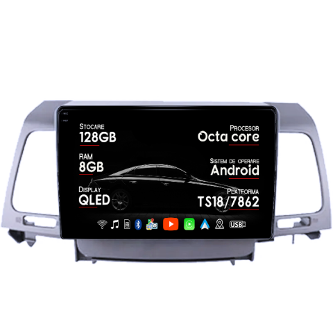 Navigatii Dedicate - Navigatie dedicata Kia Opirus 2007-2008, 8GB RAM 128GB ROM, Octacore, Platforma TS18, Android 14, Display QLED 9", Suporta camera 360", DSP, Carplay&Android Auto, SIM 4G, Ventilator Activ