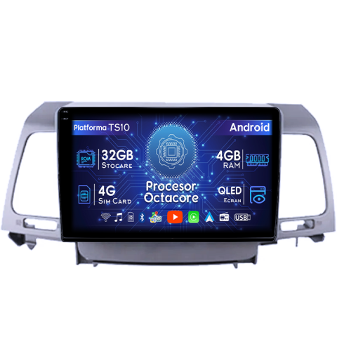Navigatii Dedicate - Navigatie dedicata Kia Opirus 2007-2008, Black, 4GB RAM 32GB ROM, Octacore, Android 14, Display QLED 1K 9", DSP, Carplay&Android Auto, SIM 4G, Bluetooth, Ventilator Activ