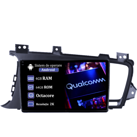 Optima 2011-2014 - Navigatie dedicata Kia Optima 2011-2014, 4GB RAM 64GB ROM, Procesor Qualcomm Octacore, Android 14, Rezolutie 2K, Display QLED 9", DSP, Carplay&Android Auto, SIM 4G