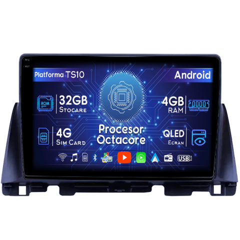 Kia - Navigatie dedicata KIA Optima 4 JF 2015-2020, 4GB RAM 32GB ROM, Octacore, Android 14, Display QLED 1K 10", DSP, Carplay&Android Auto, SIM 4G, Bluetooth, Ventilator Activ