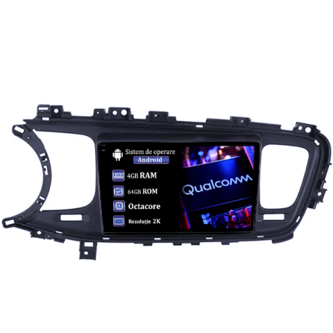 Optima K5 2013- 2015 - Navigatie dedicata Kia Optima K5 2013-2015, Black, 4GB RAM 64GB ROM, Procesor Qualcomm Octacore, Android 14, Rezolutie 2K, Display QLED 9", DSP, Carplay&Android Auto, SIM 4G