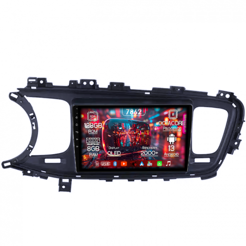 Kia - Navigatie dedicata Kia Optima K5 2013-2015, Black, 8GB RAM 128GB ROM, Octacore, Platforma 7862,Android 13, Display QLED 9”, Suporta camera 360º, DSP, Carplay&Android Auto, SIM 4G, Ventilator Activ