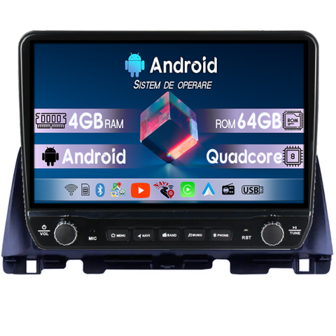 Navigatii Dedicate - Navigatie dedicata Kia Optima 4 JF 2015-2020 Tesla cu butoane rotative model 2024, 4GB RAM 64GB ROM, Procesor Quadcore, Android 14, Display QLED 10", DSP, Carplay&Android Auto