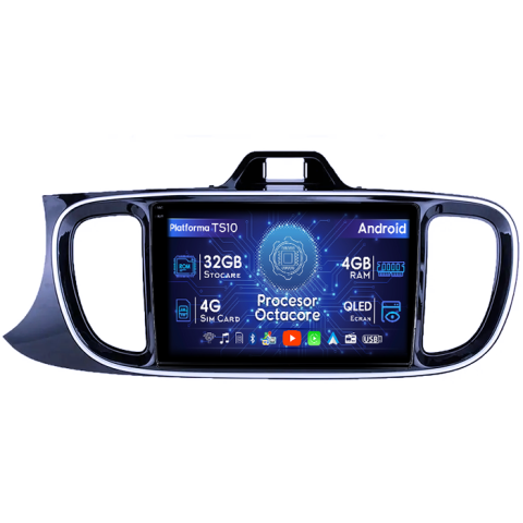 Kia - Navigatie dedicata Kia Pegas 2018-2020, 4GB RAM 32GB ROM, Octacore, Android 14, Display QLED 1K 9", DSP, Carplay&Android Auto, SIM 4G, Bluetooth, Ventilator Activ