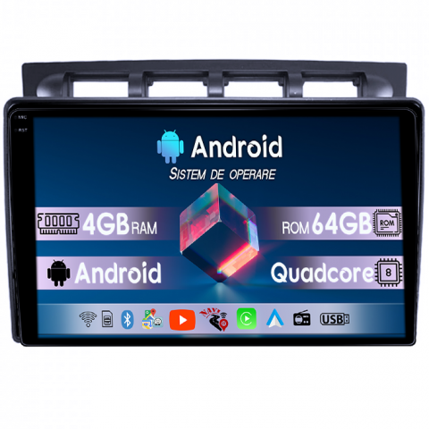 Picanto 2004-2011 - Navigatie dedicata Kia Picanto 2004-2007, 4GB RAM 64GB ROM, Quadcore, Android 14, Display QLED 1K, 9", DSP, Carplay&Android Auto, Suport camere AHD