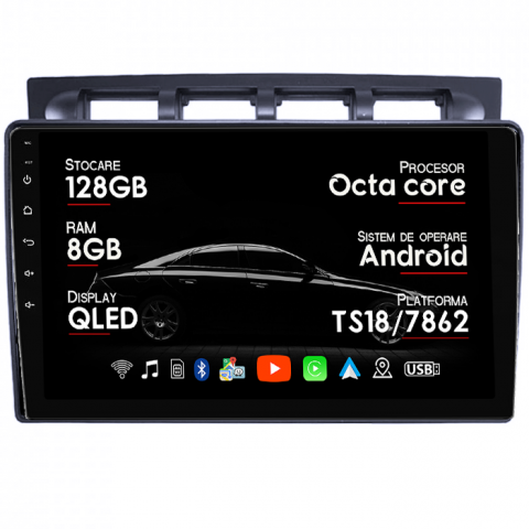 Kia - Navigatie dedicata Kia Picanto 2004-2007, 8GB RAM 128GB ROM, Octacore, Platforma (), Android 14, Display QLED 9”, Suporta camera 360º, DSP, Carplay&Android Auto, SIM 4G, Ventilator Activ