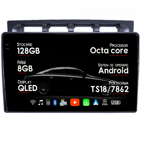 Picanto 2004-2011 - Navigatie dedicata Kia Picanto 2004-2007, 8GB RAM 128GB ROM, Octacore, Platforma 7862, Android 14, Display QLED 9" 2K, Suporta camera 360", DSP, Carplay&Android Auto,