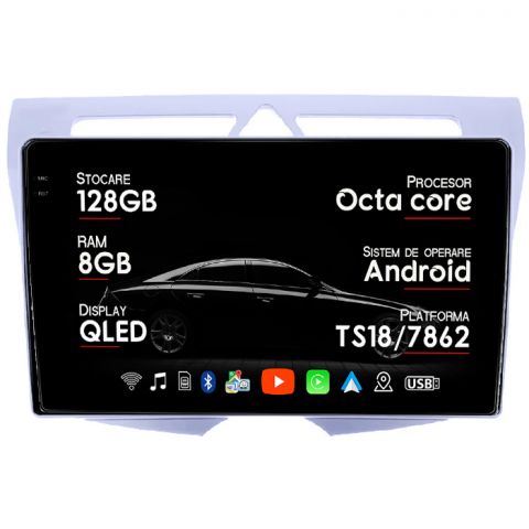 Picanto 2004-2011 - Navigatie dedicata Kia Picanto 2007-2011, 8GB RAM 128GB ROM, Octacore, Platforma 7862, Android 14, Display QLED 9" 2K, Suporta camera 360", DSP, Carplay&Android Auto,