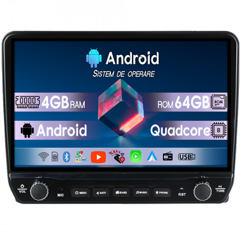 Picanto 2004-2011 - Navigatie dedicata Kia Picanto 2004-2007 Tesla cu butoane rotative model 2024, 4GB RAM 64GB ROM, Procesor Quadcore, Android 14, Display QLED 10", DSP, Carplay&Android Auto