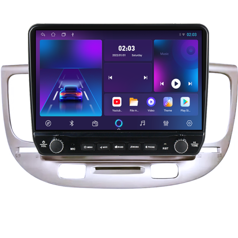 Navigatie dedicata Kia RIO2 2005-2011 Tesla cu butoane rotative model 2024, 4GB RAM 64GB ROM, Procesor Quadcore, Android 14, Display QLED 10", DSP, Carplay&Android Auto [4]