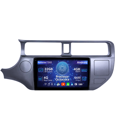 KIA RIO 2011-2017 - Navigatie dedicata Kia Rio 2011 - 2017, 4GB RAM 32GB ROM, Octacore, Android 14, Display QLED 1K 9", DSP, Carplay&Android Auto, SIM 4G, Bluetooth, Ventilator Activ