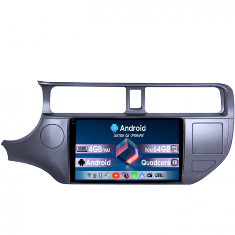 KIA RIO 2011-2017 - Navigatie dedicata Kia Rio 2011-2017, 4GB RAM 64GB ROM, Quadcore, Android 14, Display QLED 1K, 9", DSP, Carplay&Android Auto, , Suport Camere AHD