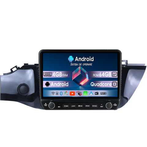 RIO 2016-2019 - Navigatie dedicata Kia RIO 2016-2019 Tesla cu butoane rotative model 2024, 4GB RAM 64GB ROM, Procesor Quadcore, Android 14, Display QLED 10", DSP, Carplay&Android Auto