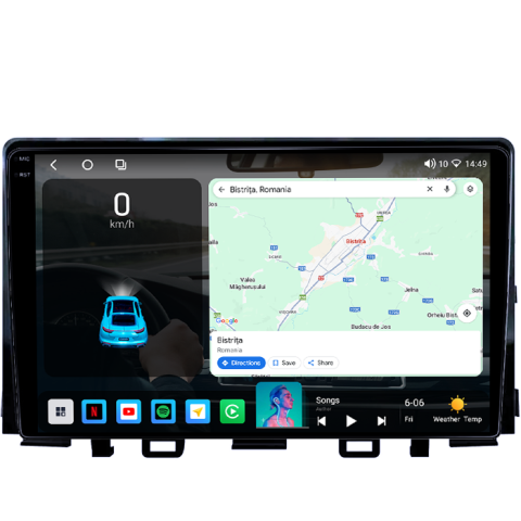 Navigatie dedicata KIA Rio 2017- 2019, 4GB RAM 32GB ROM, Octacore, Android 14, Display QLED 1K 9", DSP, Carplay&Android Auto, SIM 4G, Bluetooth, Ventilator Activ [1]